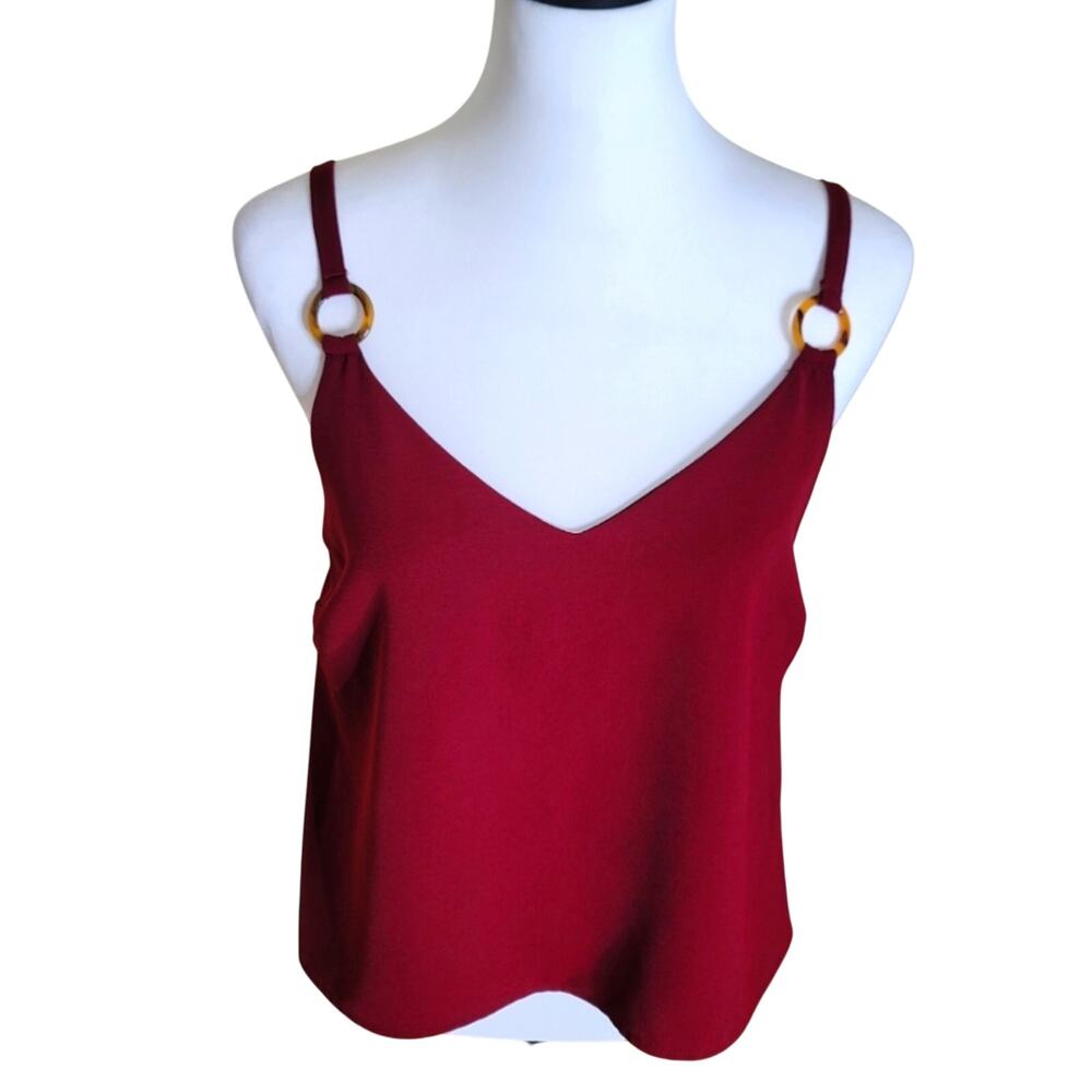 I Joah Flowy Top, Size Medium Wine, Burgundy NEW Camisole Strappy Top